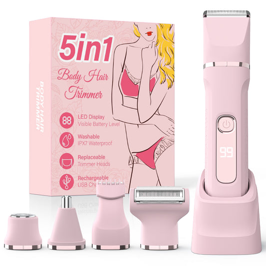 L6D Digital Display 5-in-1 Bikini Trimmer, IPX7 Waterproof